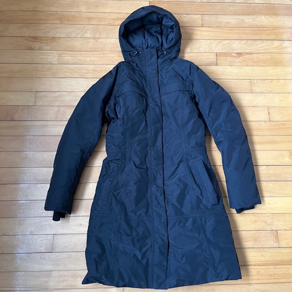 The North Face Arctic Parka Womens Small Black Down Insulated Hooded Jacket Coat